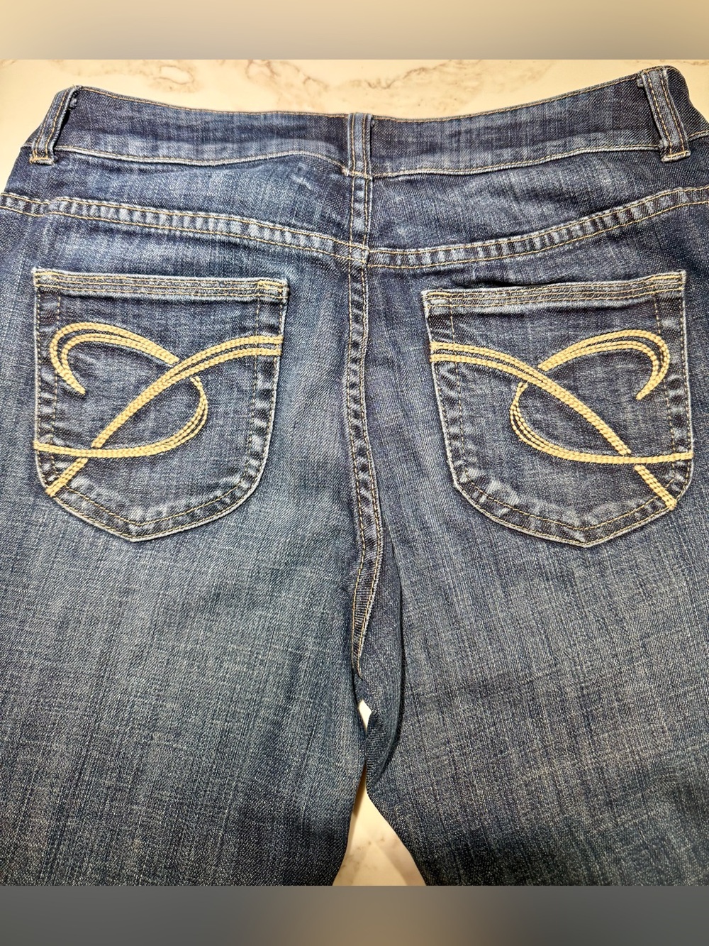 CHICO’s Platinum Blue Denim Bootcut Jeans , Size 00 Short